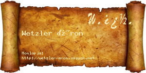 Wetzler Áron névjegykártya